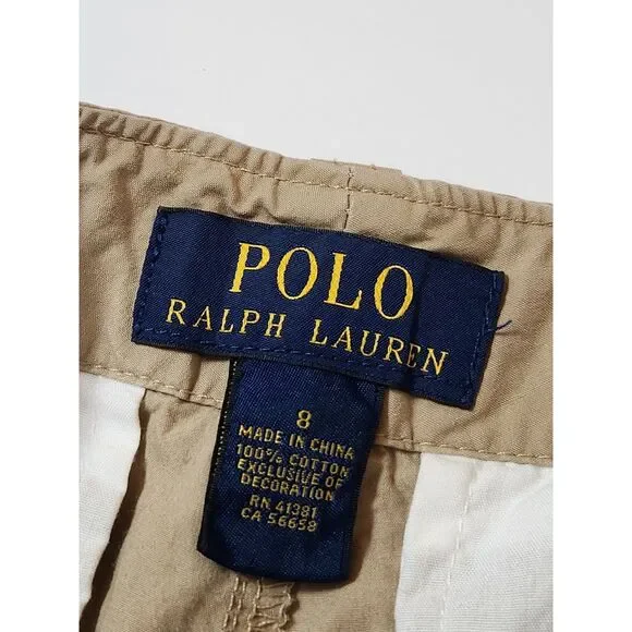 Polo Ralph Lauren Girls Khaki Cotton Shorts Size 8 - Picture 5 of 6